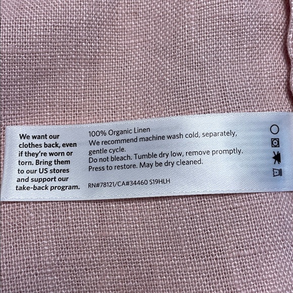 Eileen Fisher Organic Linen Cardigan Small Shawl Collar Open Front Pink Blazer - Picture 12 of 15